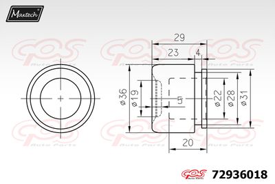 72936018 MAXTECH Поршень, корпус скобы тормоза