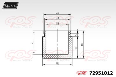 72951012 MAXTECH Поршень, корпус скобы тормоза