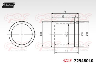 72948010 MAXTECH Поршень, корпус скобы тормоза