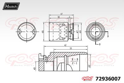 72936007 MAXTECH Поршень, корпус скобы тормоза