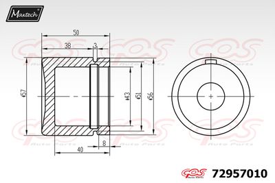 72957010 MAXTECH Поршень, корпус скобы тормоза