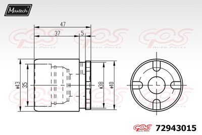 72943015 MAXTECH Поршень, корпус скобы тормоза