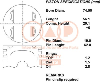 10116061 IAP QUALITY PARTS Поршень