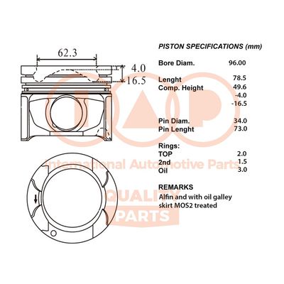 10017065 IAP QUALITY PARTS Поршень