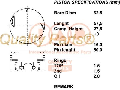 10116013 IAP QUALITY PARTS Поршень