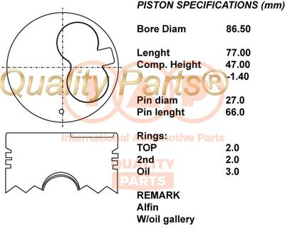 10017087 IAP QUALITY PARTS Поршень