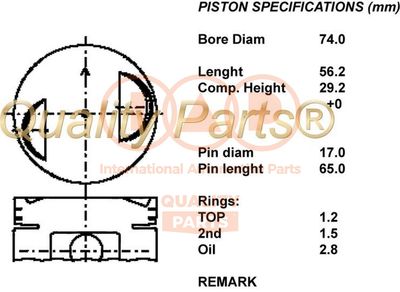 10016032 IAP QUALITY PARTS Поршень