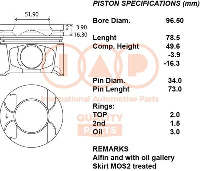 10017170 IAP QUALITY PARTS Поршень