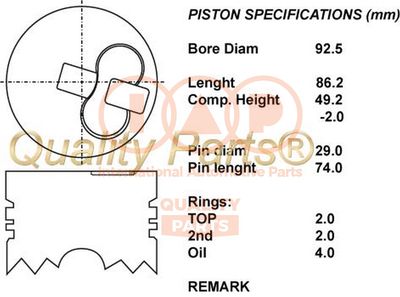 10117051 IAP QUALITY PARTS Поршень