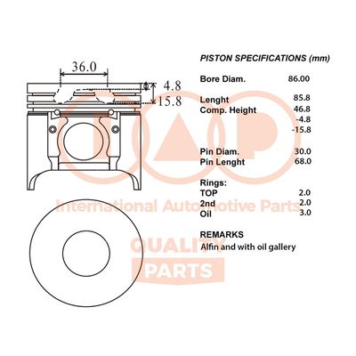 10011056 IAP QUALITY PARTS Поршень