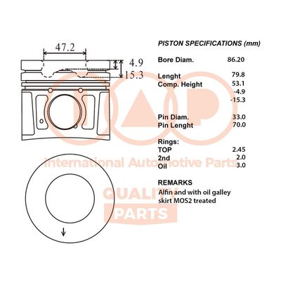 10018036 IAP QUALITY PARTS Поршень