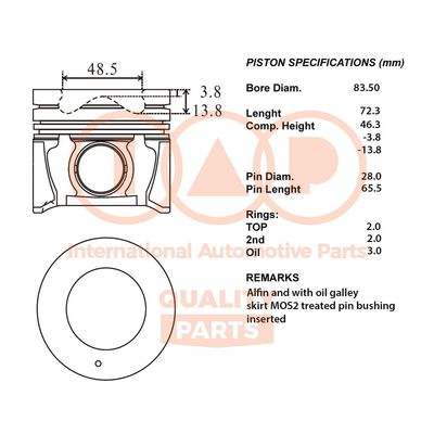 10007187 IAP QUALITY PARTS Поршень