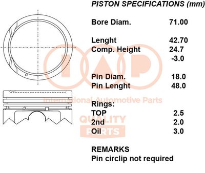 10007045 IAP QUALITY PARTS Поршень