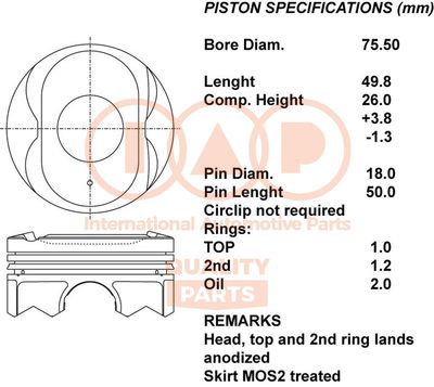 10012121 IAP QUALITY PARTS Поршень