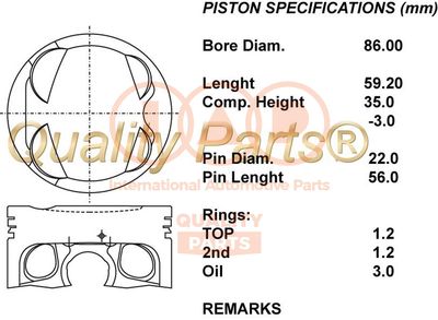 10017184 IAP QUALITY PARTS Поршень