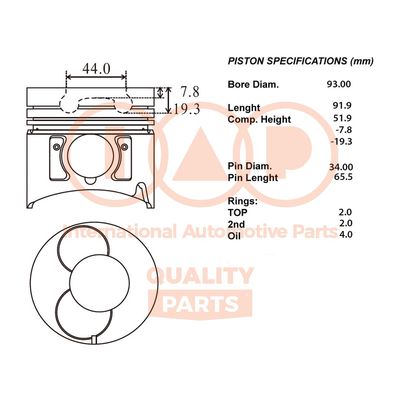 10009016 IAP QUALITY PARTS Поршень