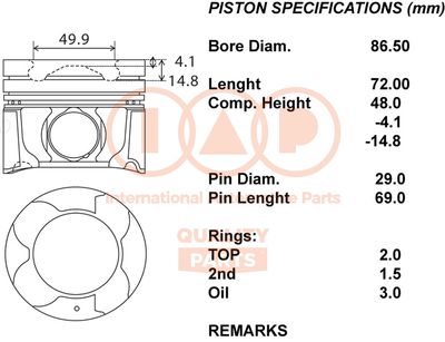 10017205 IAP QUALITY PARTS Поршень