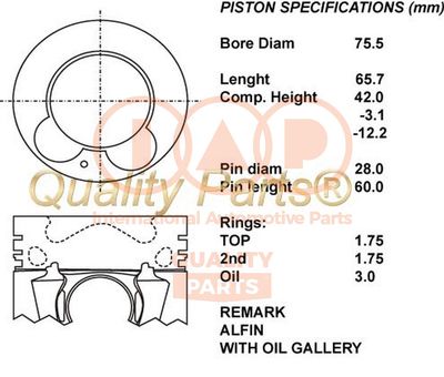 10021077 IAP QUALITY PARTS Поршень