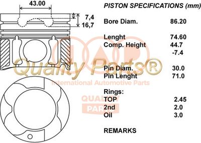 10018032 IAP QUALITY PARTS Поршень