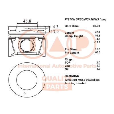 10007085 IAP QUALITY PARTS Поршень