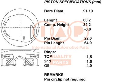 10112040 IAP QUALITY PARTS Поршень