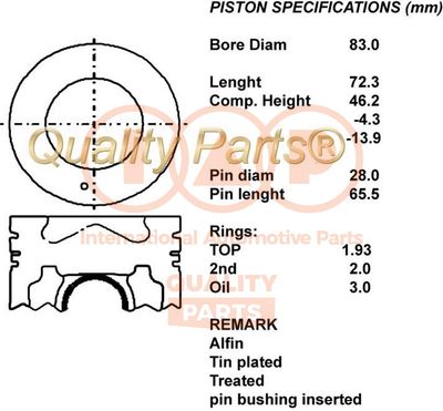 10007097 IAP QUALITY PARTS Поршень