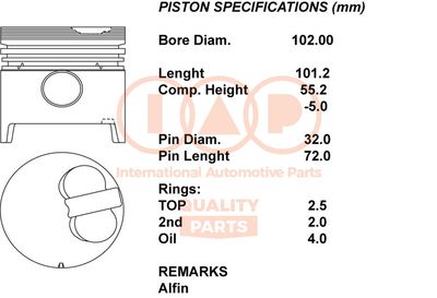 10117030 IAP QUALITY PARTS Поршень