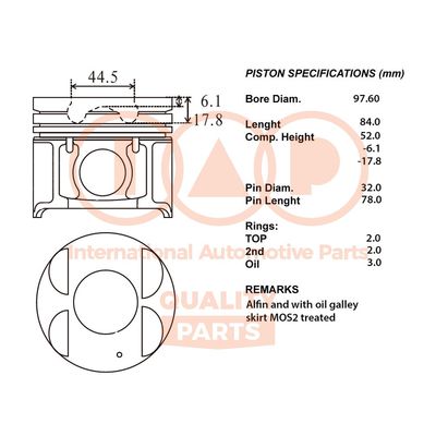 10021055 IAP QUALITY PARTS Поршень