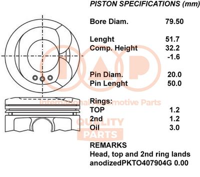 10017117 IAP QUALITY PARTS Поршень