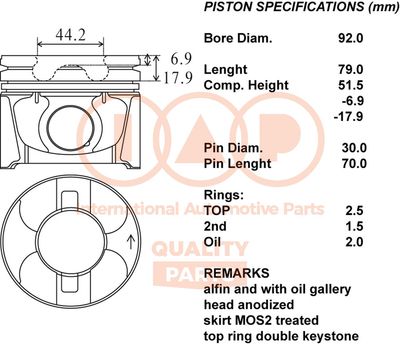 10010054 IAP QUALITY PARTS Поршень