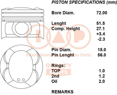 10000113 IAP QUALITY PARTS Поршень