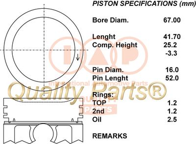 10000106 IAP QUALITY PARTS Поршень