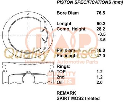 10021074 IAP QUALITY PARTS Поршень