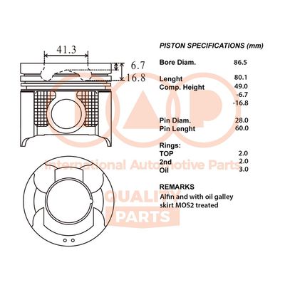 10013105 IAP QUALITY PARTS Поршень