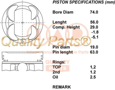 10016034 IAP QUALITY PARTS Поршень