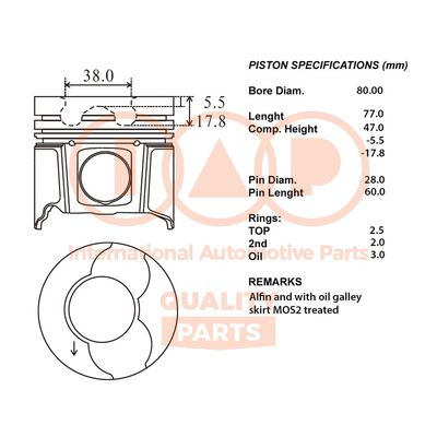 10013162 IAP QUALITY PARTS Поршень