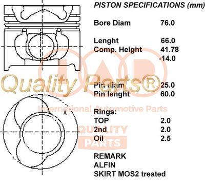 10013096 IAP QUALITY PARTS Поршень