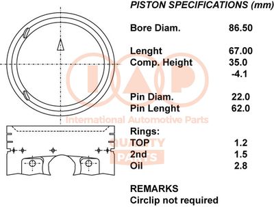 10012058 IAP QUALITY PARTS Поршень