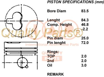 10016055 IAP QUALITY PARTS Поршень