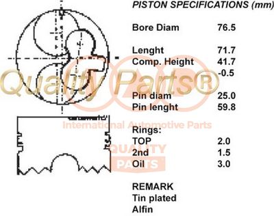 10009033 IAP QUALITY PARTS Поршень