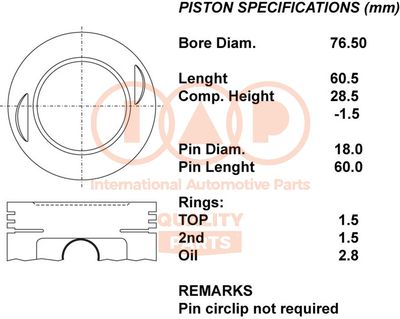 10103041 IAP QUALITY PARTS Поршень