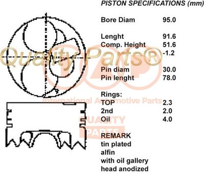 10112026 IAP QUALITY PARTS Поршень