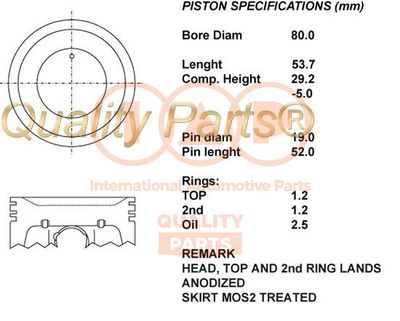 10013182 IAP QUALITY PARTS Поршень