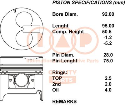 10103024 IAP QUALITY PARTS Поршень