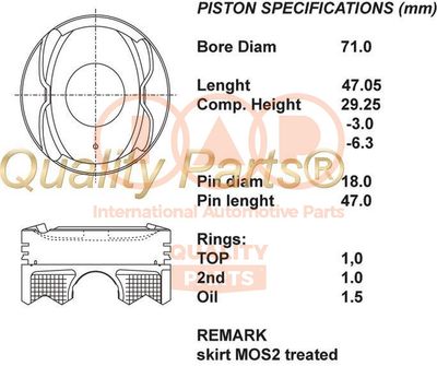 10017008 IAP QUALITY PARTS Поршень