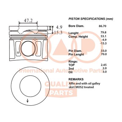 10018037 IAP QUALITY PARTS Поршень