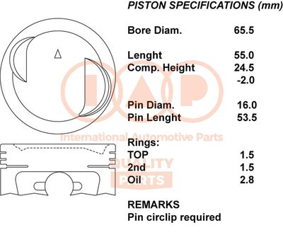 10116020 IAP QUALITY PARTS Поршень