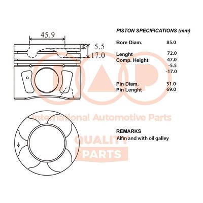 10122032 IAP QUALITY PARTS Поршень