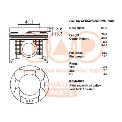 10013103 IAP QUALITY PARTS Поршень