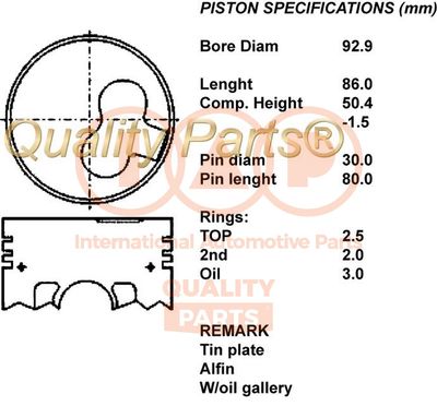 10013047 IAP QUALITY PARTS Поршень